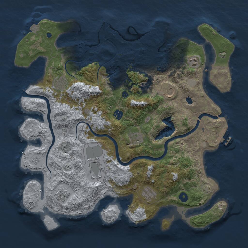 Rust Map: Procedural Map, Size: 4000, Seed: 548610, 15 Monuments