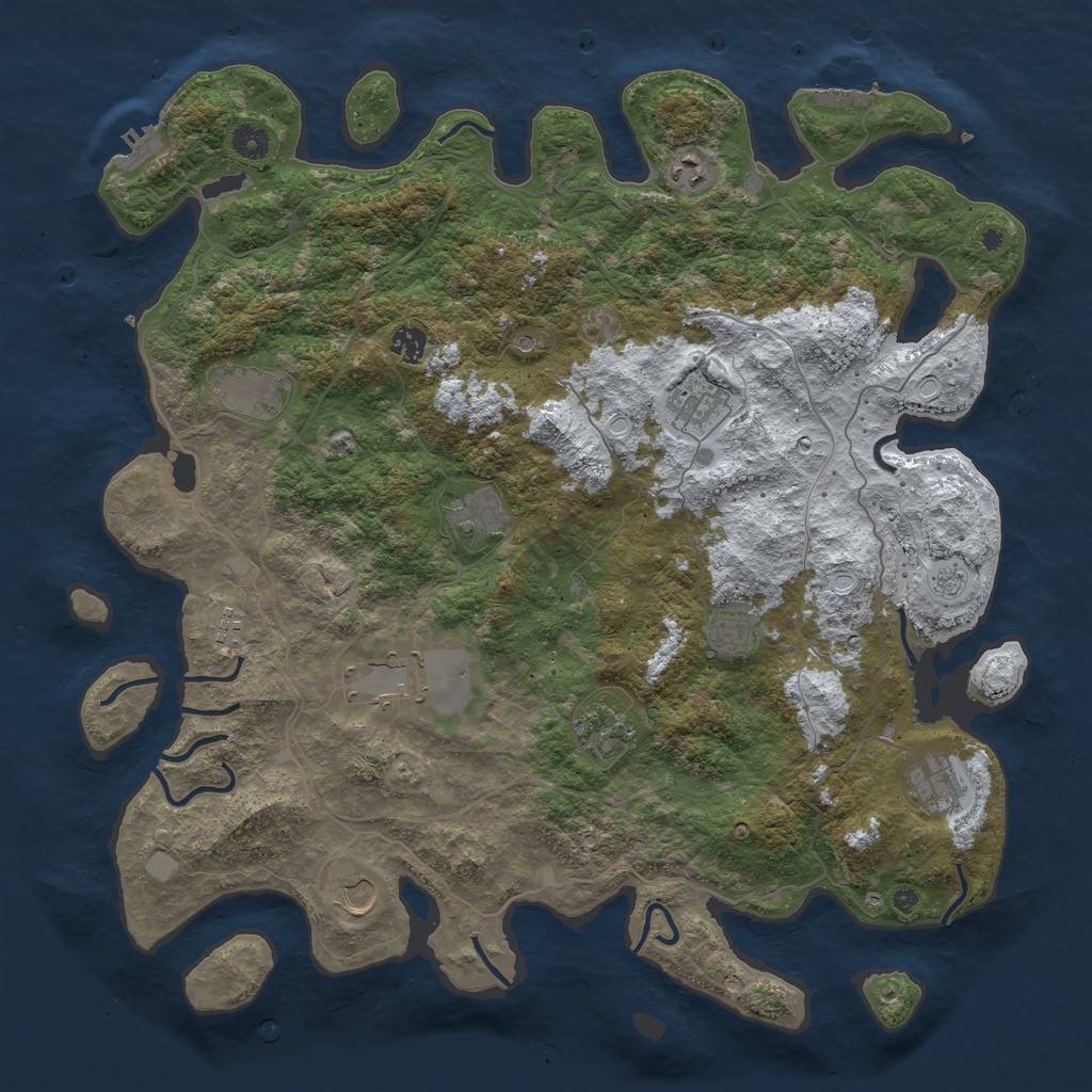 Rust Map: Procedural Map, Size: 4500, Seed: 6349924, 20 Monuments