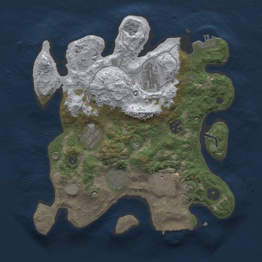 Rust Map: Procedural Map, Size: 3000, Seed: 109456977, 15 Monuments