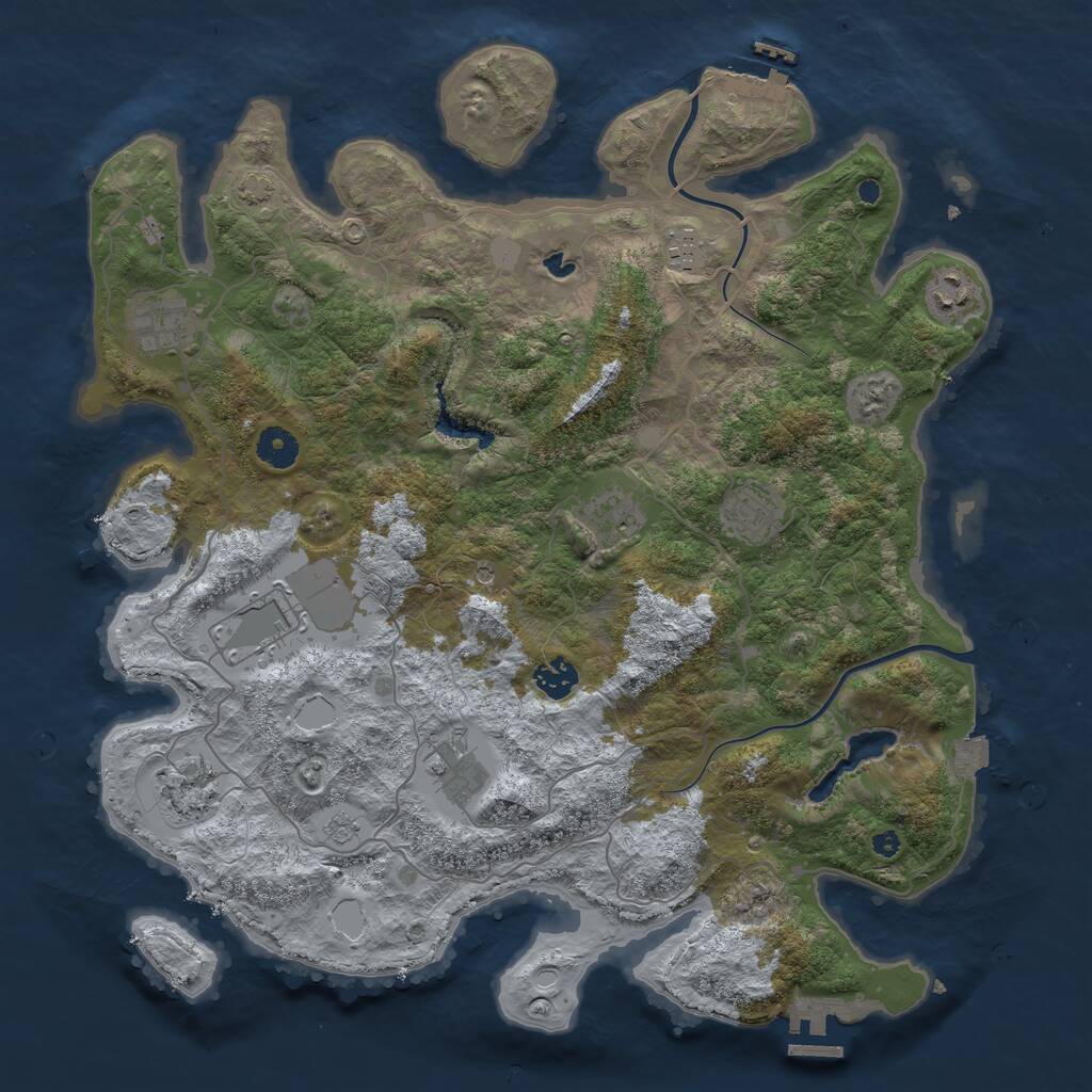 Rust Map: Procedural Map, Size: 4000, Seed: 287980063, 15 Monuments
