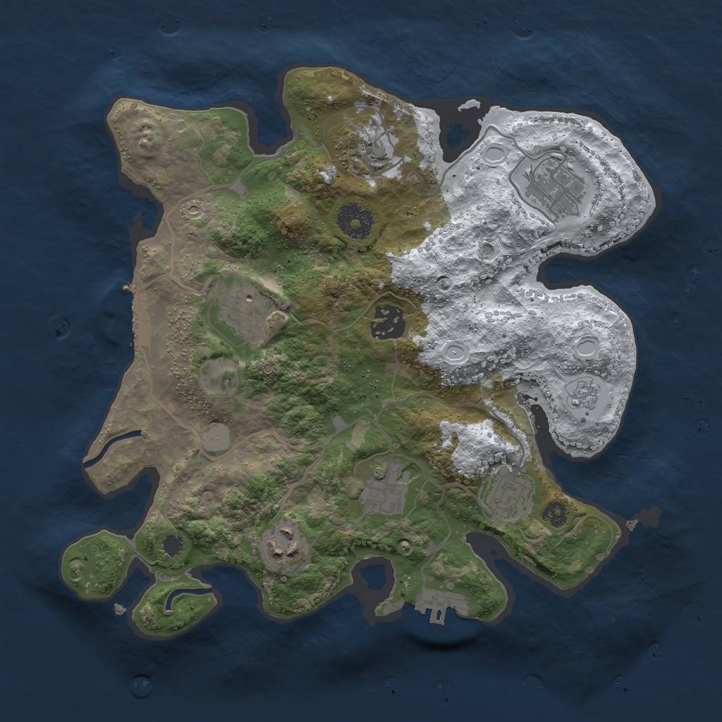 Rust Map: Procedural Map, Size: 3000, Seed: 45546183, 15 Monuments
