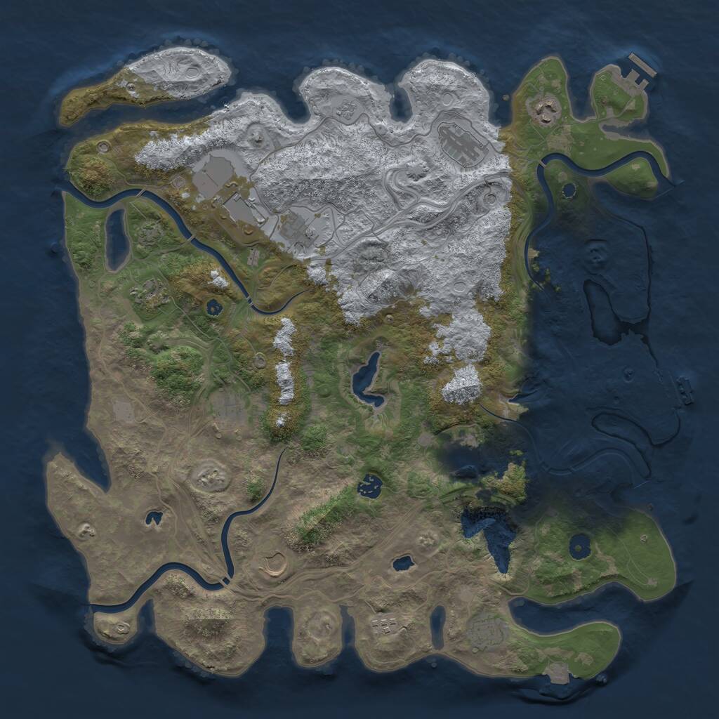 Rust Map: Procedural Map, Size: 4500, Seed: 956590, 17 Monuments