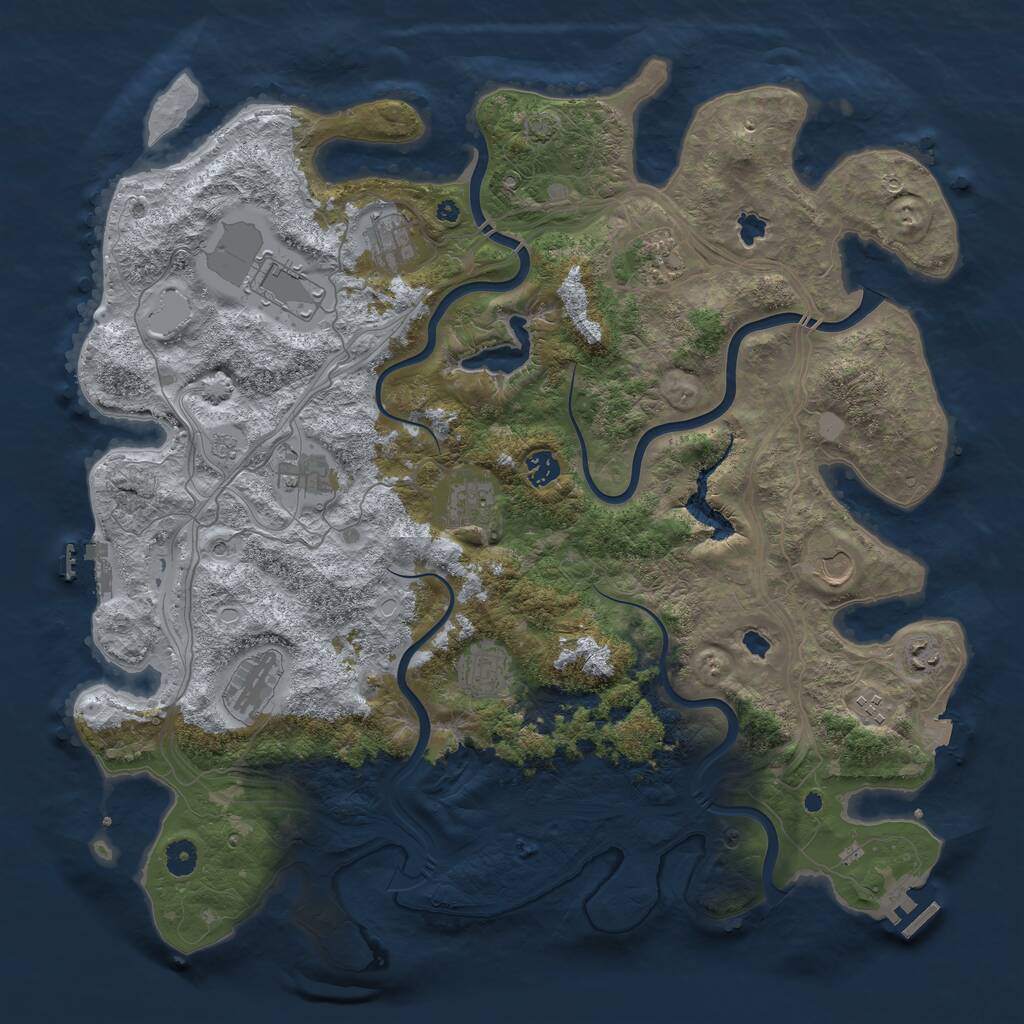 Rust Map: Procedural Map, Size: 4500, Seed: 4405125, 17 Monuments