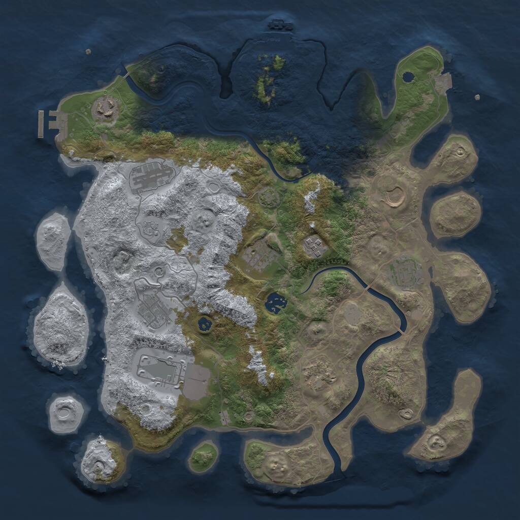 Rust Map: Procedural Map, Size: 3800, Seed: 1011002330, 16 Monuments