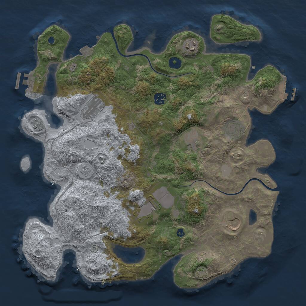 Rust Map: Procedural Map, Size: 3700, Seed: 4716877, 14 Monuments