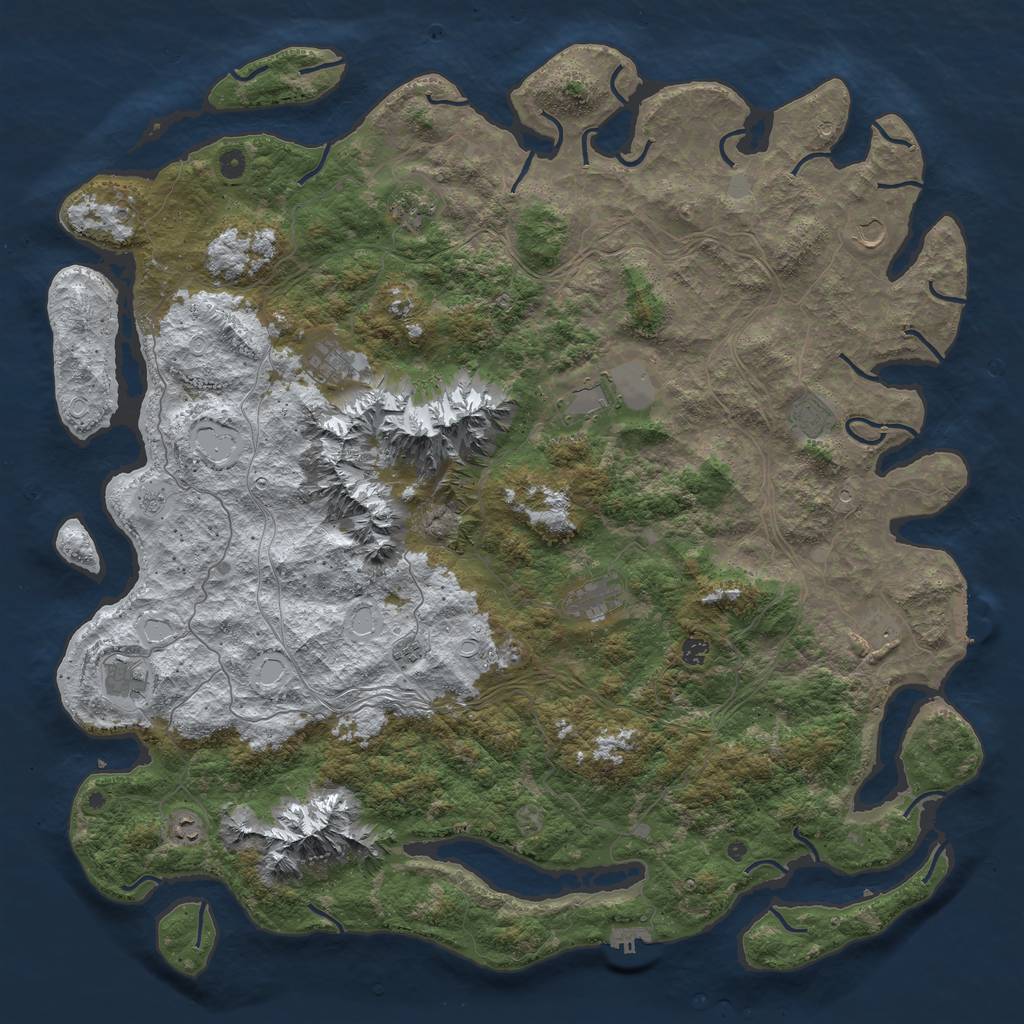 Rust Map: Procedural Map, Size: 5500, Seed: 199028576, 20 Monuments