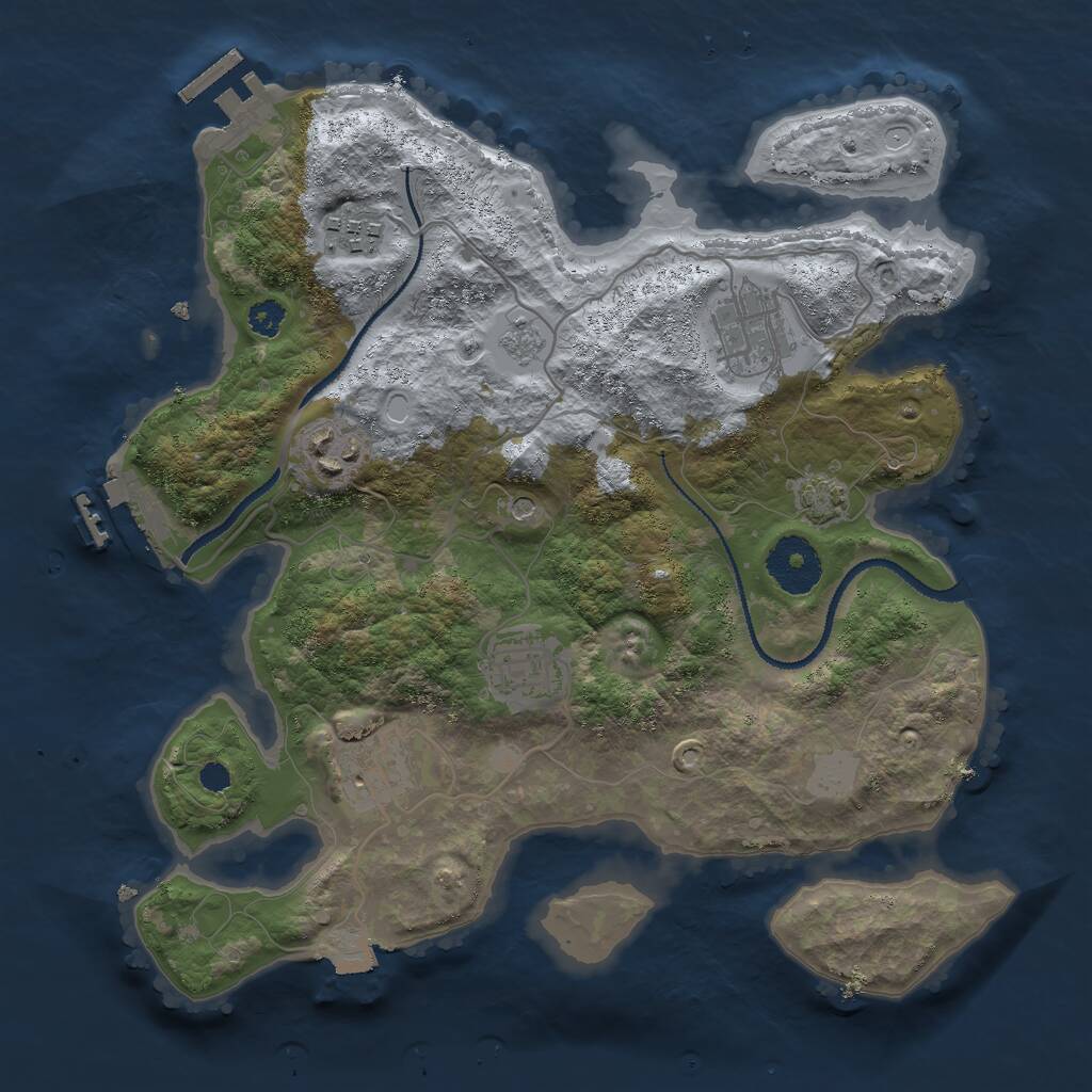 Rust Map: Procedural Map, Size: 3000, Seed: 75386, 11 Monuments
