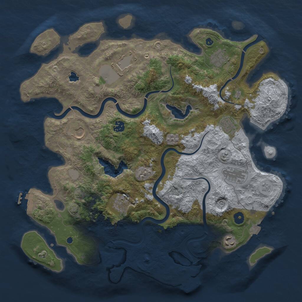 Rust Map: Procedural Map, Size: 4000, Seed: 453455943, 15 Monuments