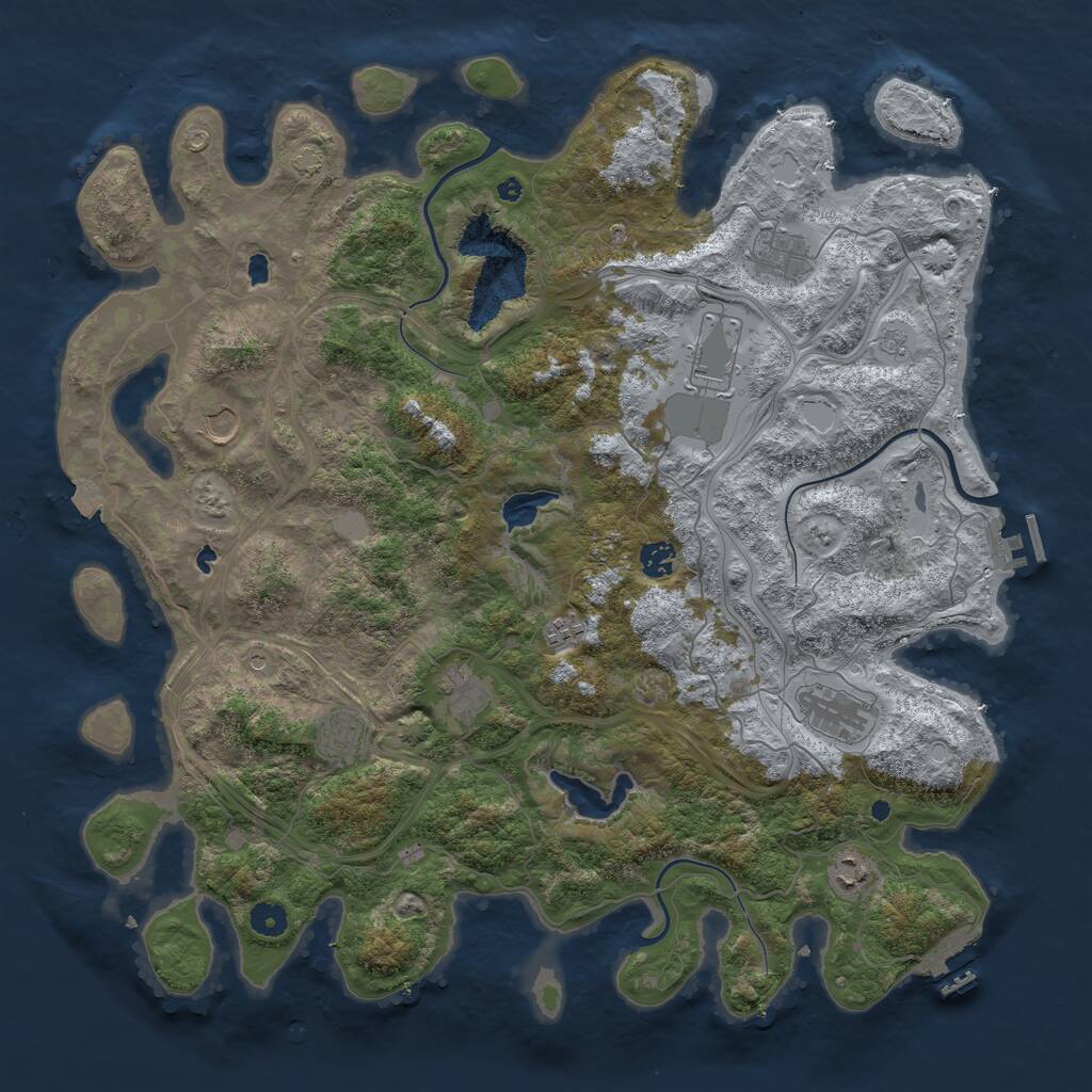 Rust Map: Procedural Map, Size: 4500, Seed: 421639, 15 Monuments