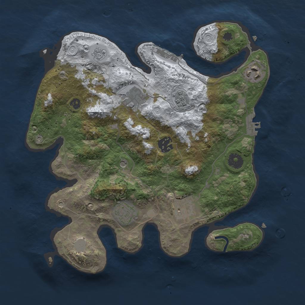 Rust Map: Procedural Map, Size: 3000, Seed: 142545160, 15 Monuments