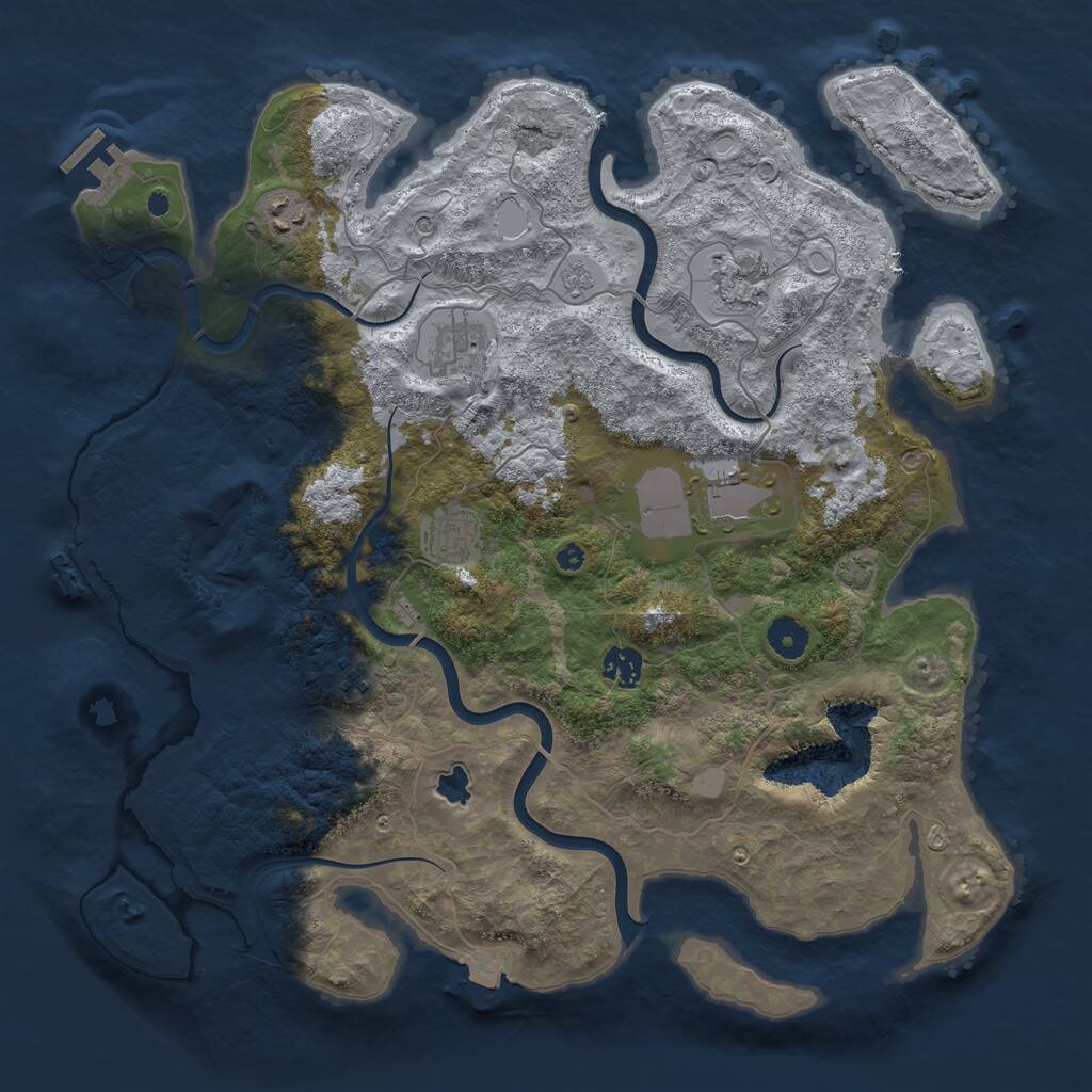 Rust Map: Procedural Map, Size: 4000, Seed: 347829738, 13 Monuments