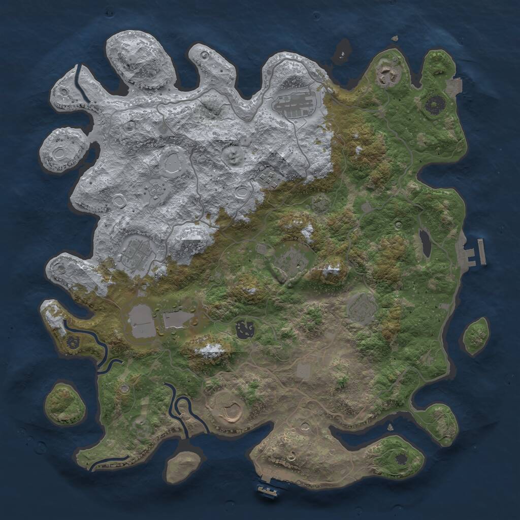 Rust Map: Procedural Map, Size: 4000, Seed: 785939, 15 Monuments