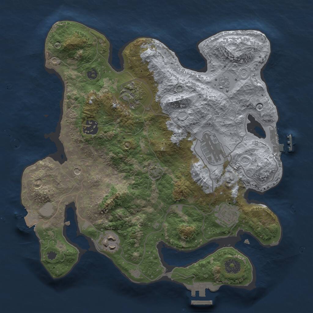 Rust Map: Procedural Map, Size: 3000, Seed: 942, 11 Monuments