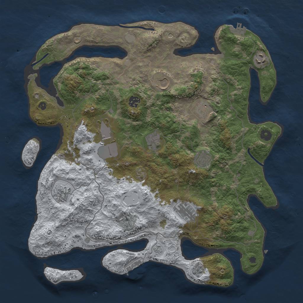 Rust Map: Procedural Map, Size: 4000, Seed: 336777, 19 Monuments