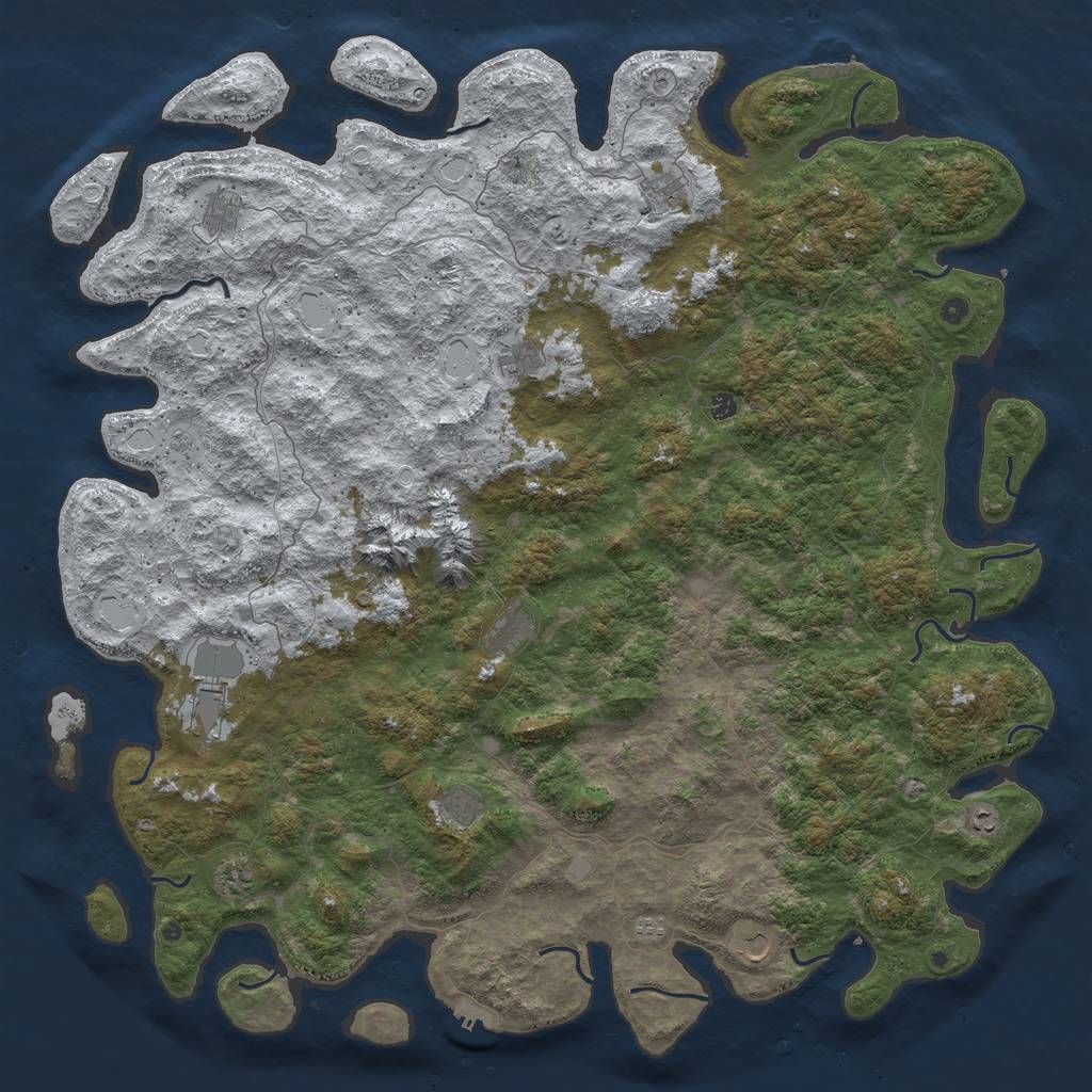 Rust Map: Procedural Map, Size: 6000, Seed: 25648, 20 Monuments
