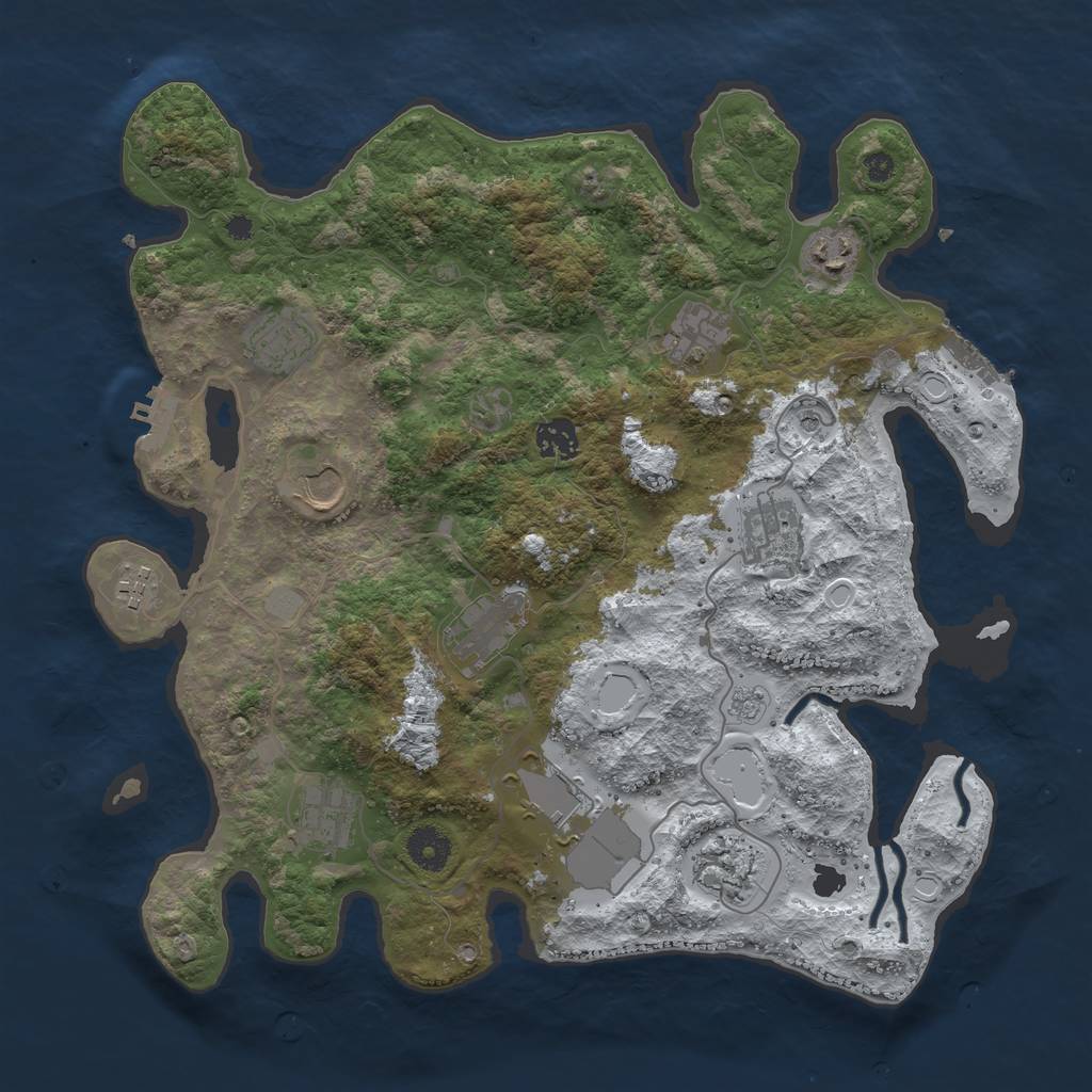 Rust Map: Procedural Map, Size: 3750, Seed: 1481095749, 20 Monuments