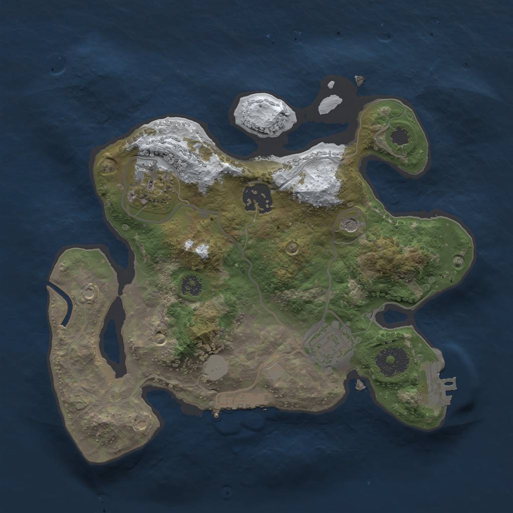 Rust Map: Procedural Map, Size: 2500, Seed: 345345, 11 Monuments