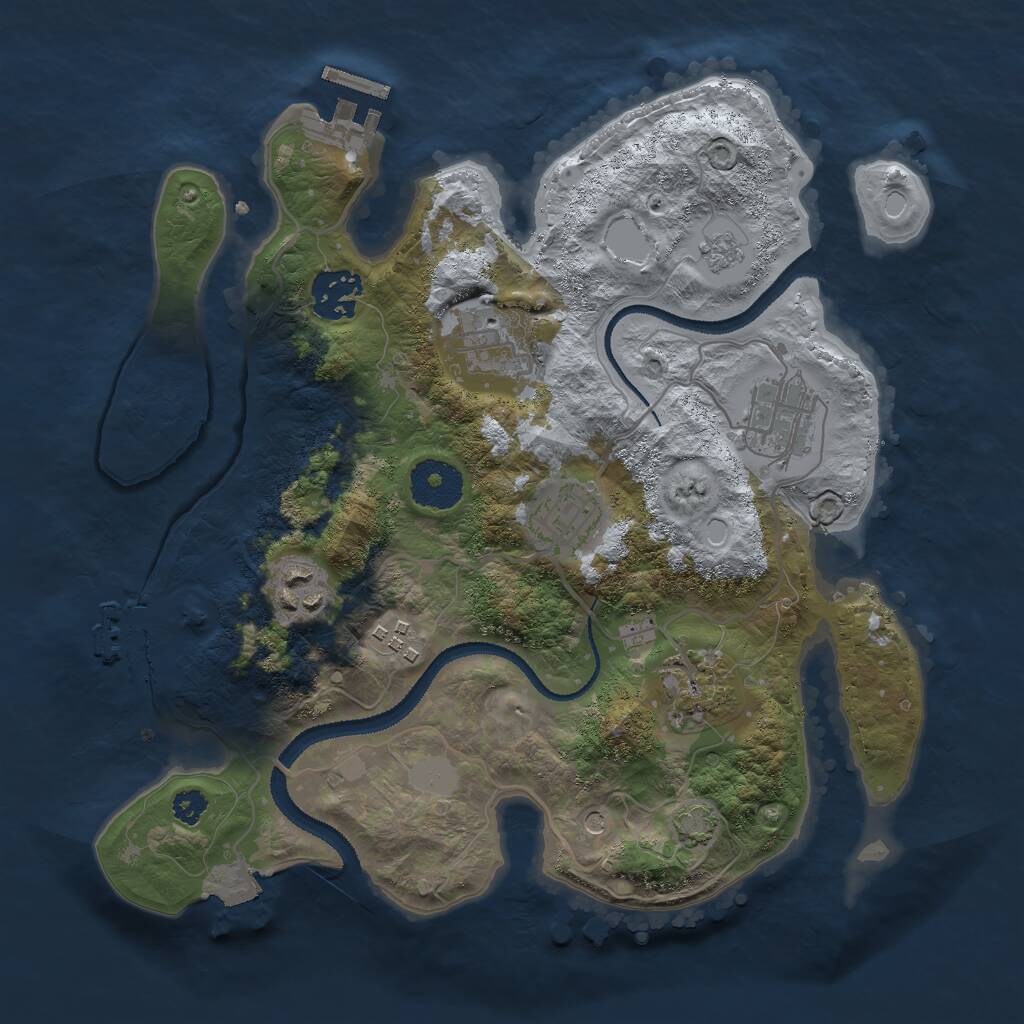 Rust Map: Procedural Map, Size: 3000, Seed: 540237192, 13 Monuments