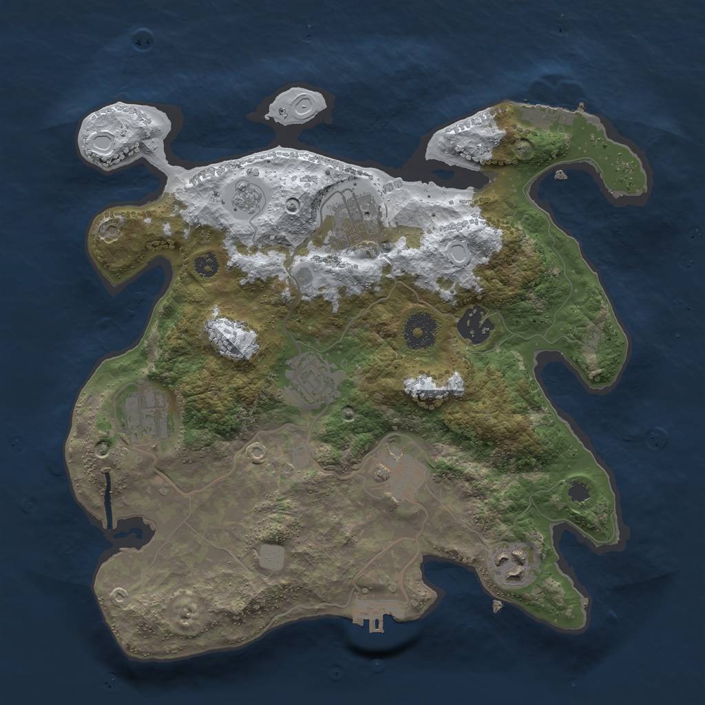 Rust Map: Procedural Map, Size: 3000, Seed: 535885150, 14 Monuments