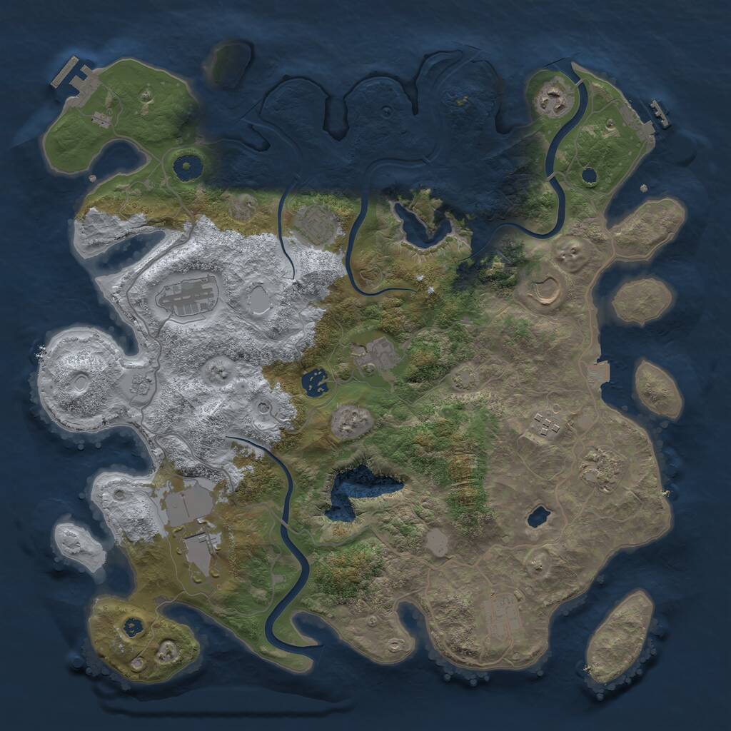 Rust Map: Procedural Map, Size: 4000, Seed: 382580774, 16 Monuments