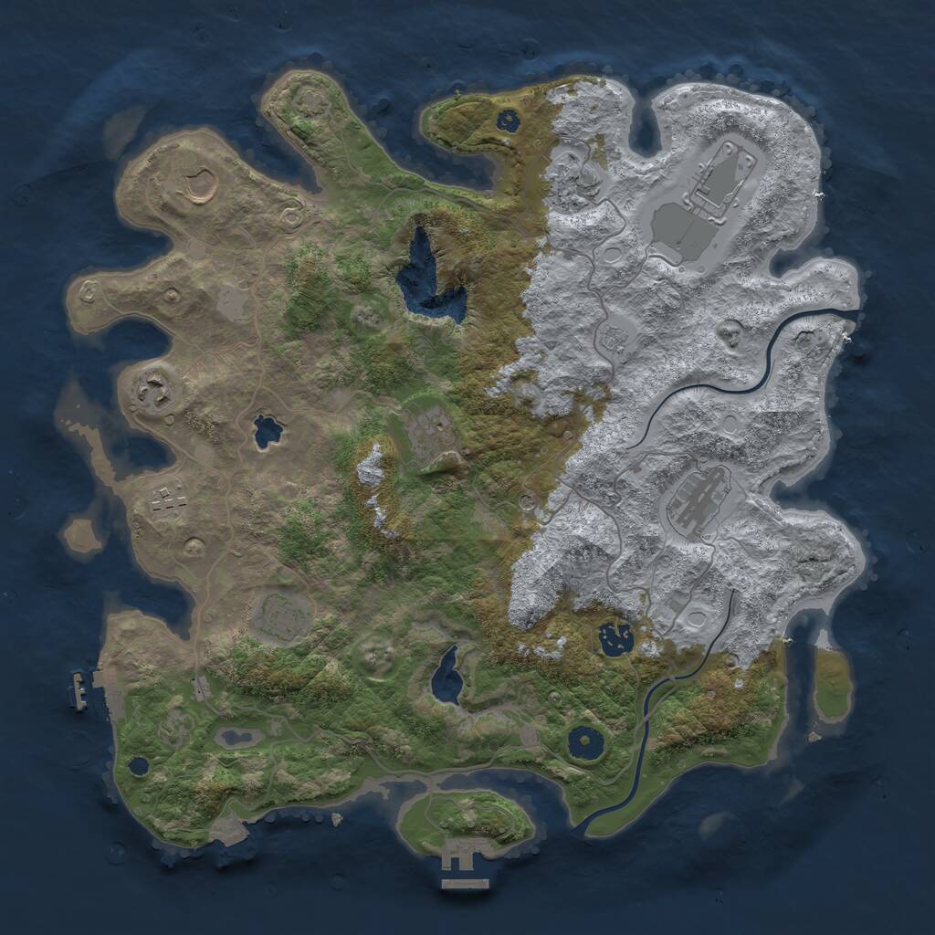 Rust Map: Procedural Map, Size: 4000, Seed: 648243, 15 Monuments