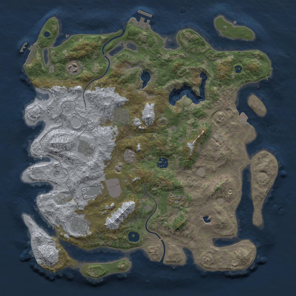Rust Map: Procedural Map, Size: 4000, Seed: 11051995, 14 Monuments