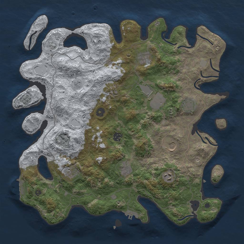 Rust Map: Procedural Map, Size: 4000, Seed: 1942722573, 19 Monuments