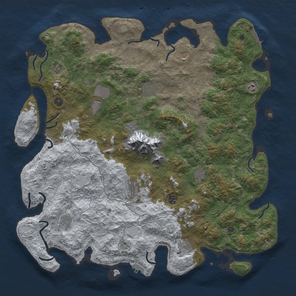 Rust Map: Procedural Map, Size: 5000, Seed: 12927245, 20 Monuments