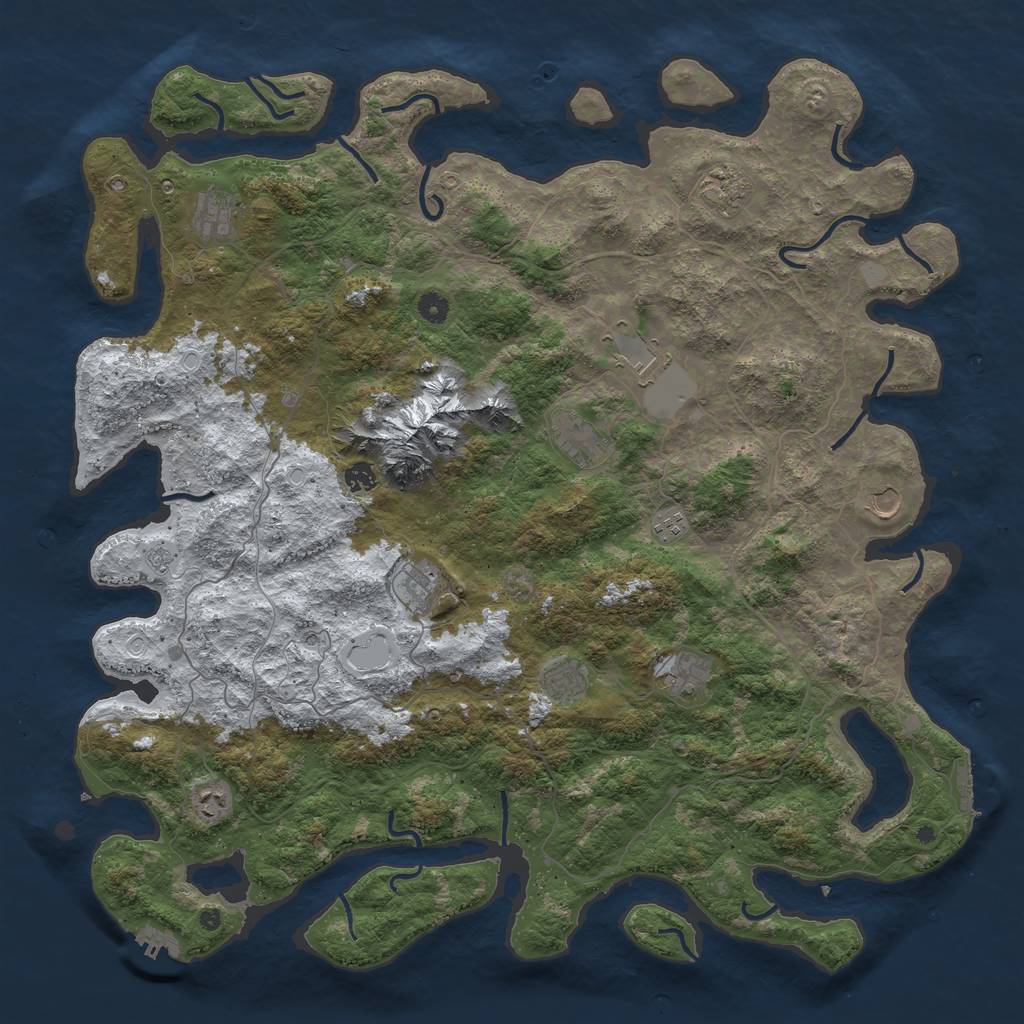 Rust Map: Procedural Map, Size: 5000, Seed: 200321, 20 Monuments