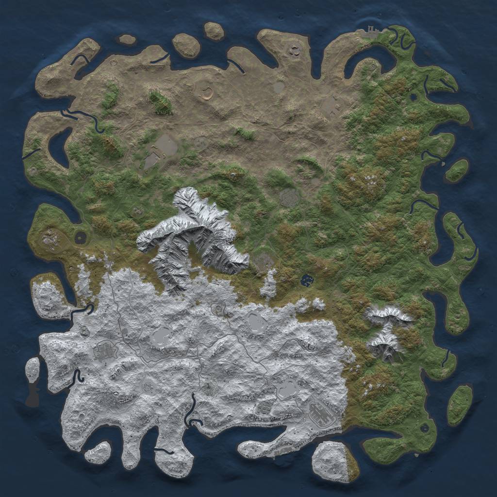 Rust Map: Procedural Map, Size: 6000, Seed: 134978, 20 Monuments