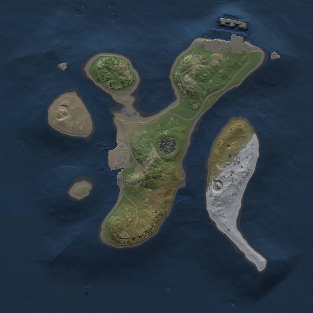 Rust Map: Procedural Map, Size: 1801, Seed: 1738, 2 Monuments