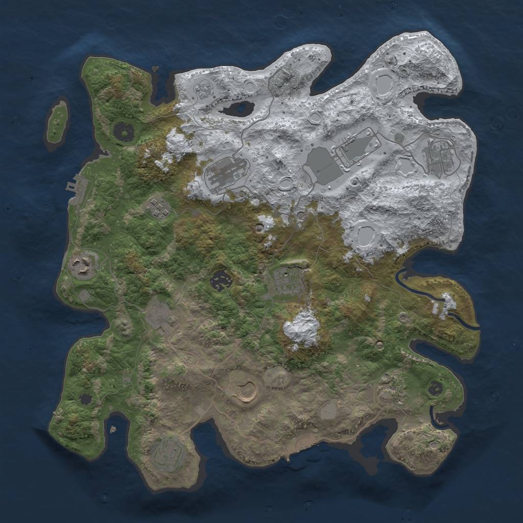 Rust Map: Procedural Map, Size: 3750, Seed: 1738118981, 20 Monuments