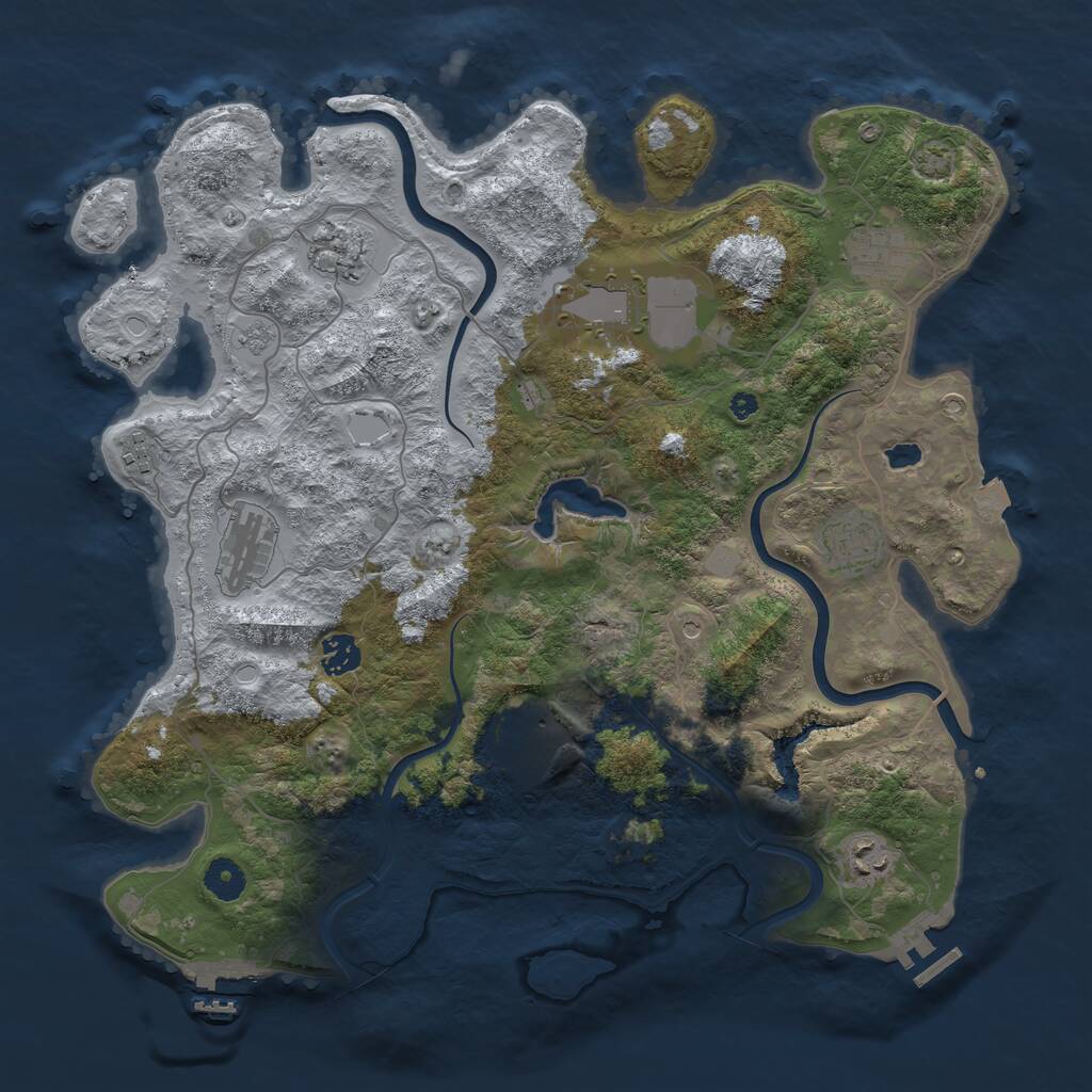 Rust Map: Procedural Map, Size: 4000, Seed: 757957, 15 Monuments