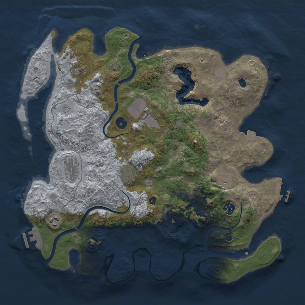 Rust Map: Procedural Map, Size: 4000, Seed: 778614, 14 Monuments