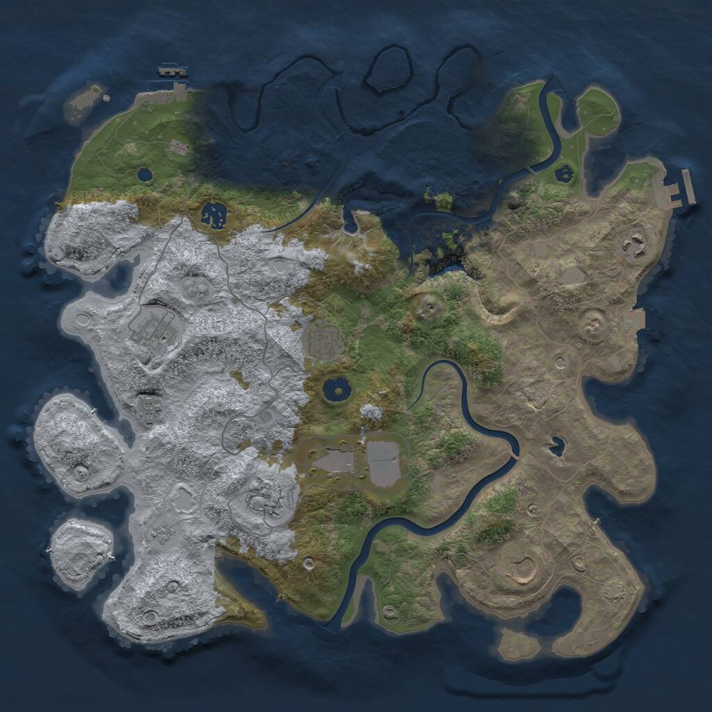 Rust Map: Procedural Map, Size: 4000, Seed: 86176, 14 Monuments