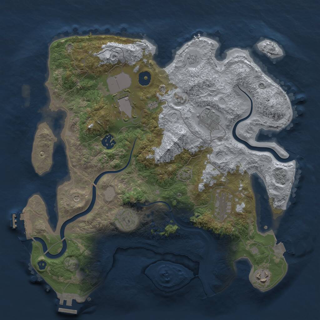 Rust Map: Procedural Map, Size: 3500, Seed: 766421846, 13 Monuments
