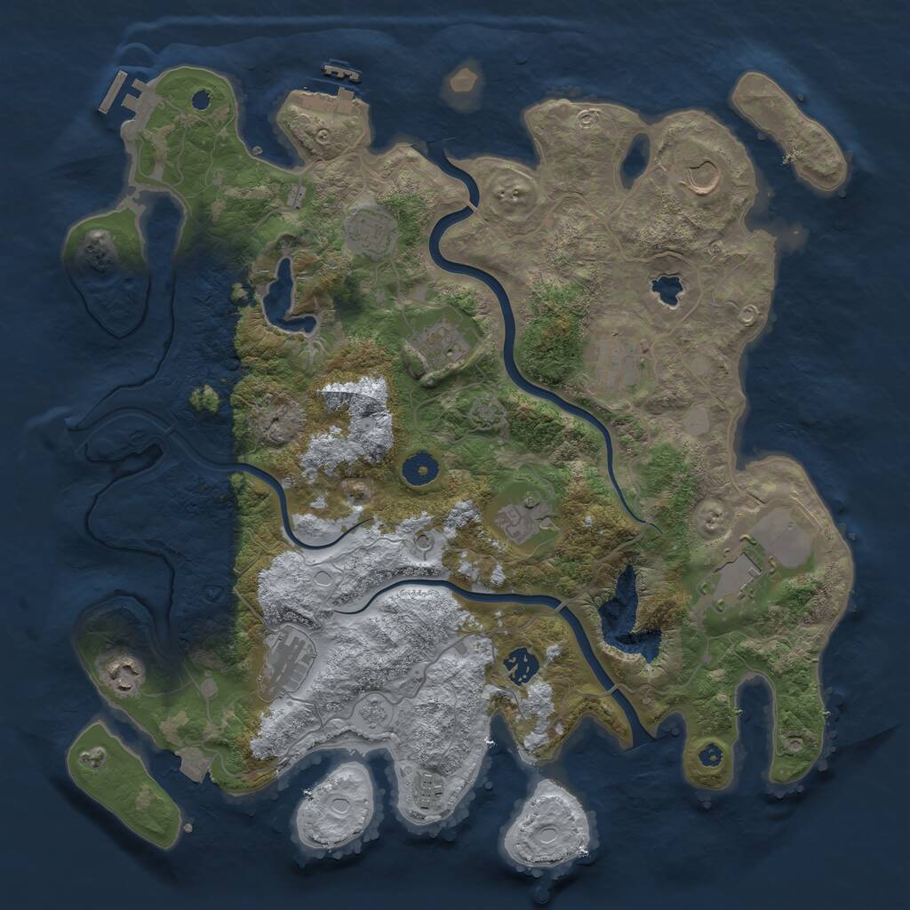 Rust Map: Procedural Map, Size: 4000, Seed: 777659, 16 Monuments