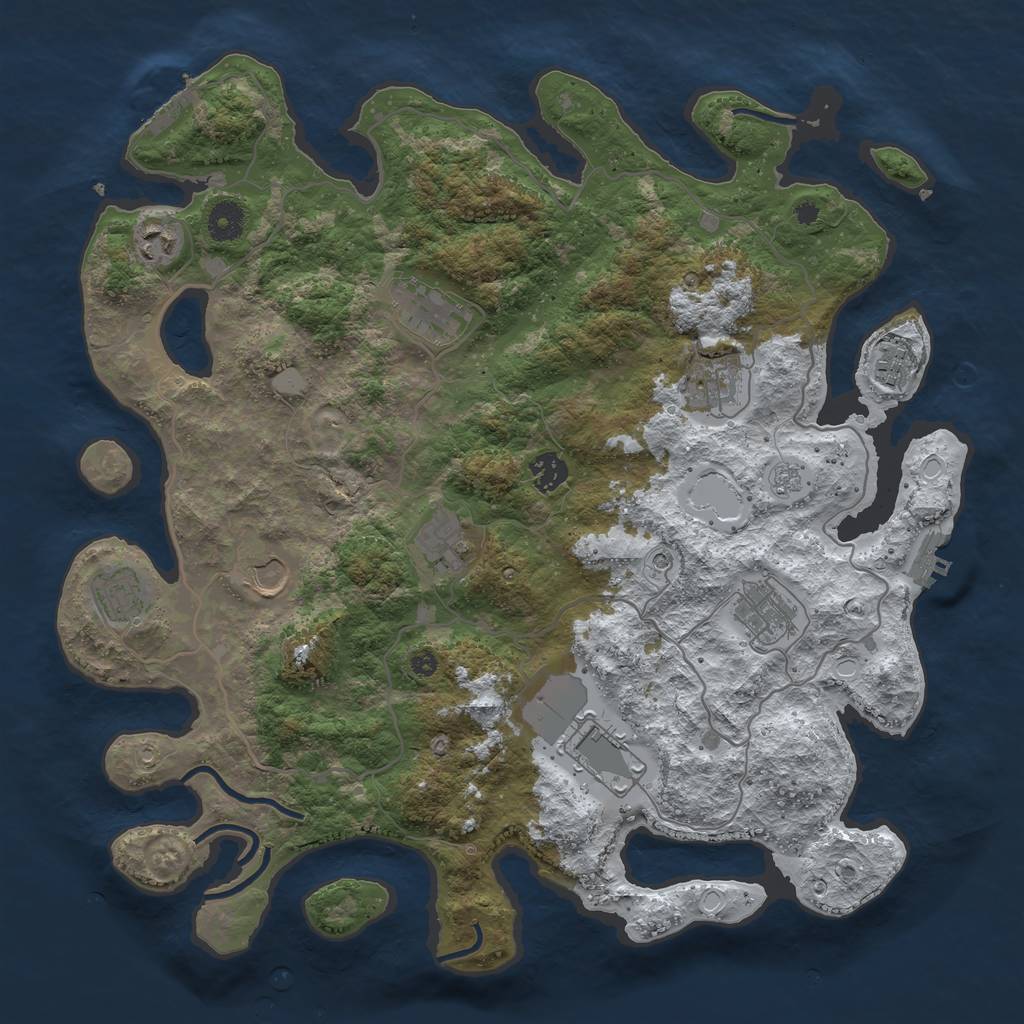 Rust Map: Procedural Map, Size: 4000, Seed: 900305, 19 Monuments