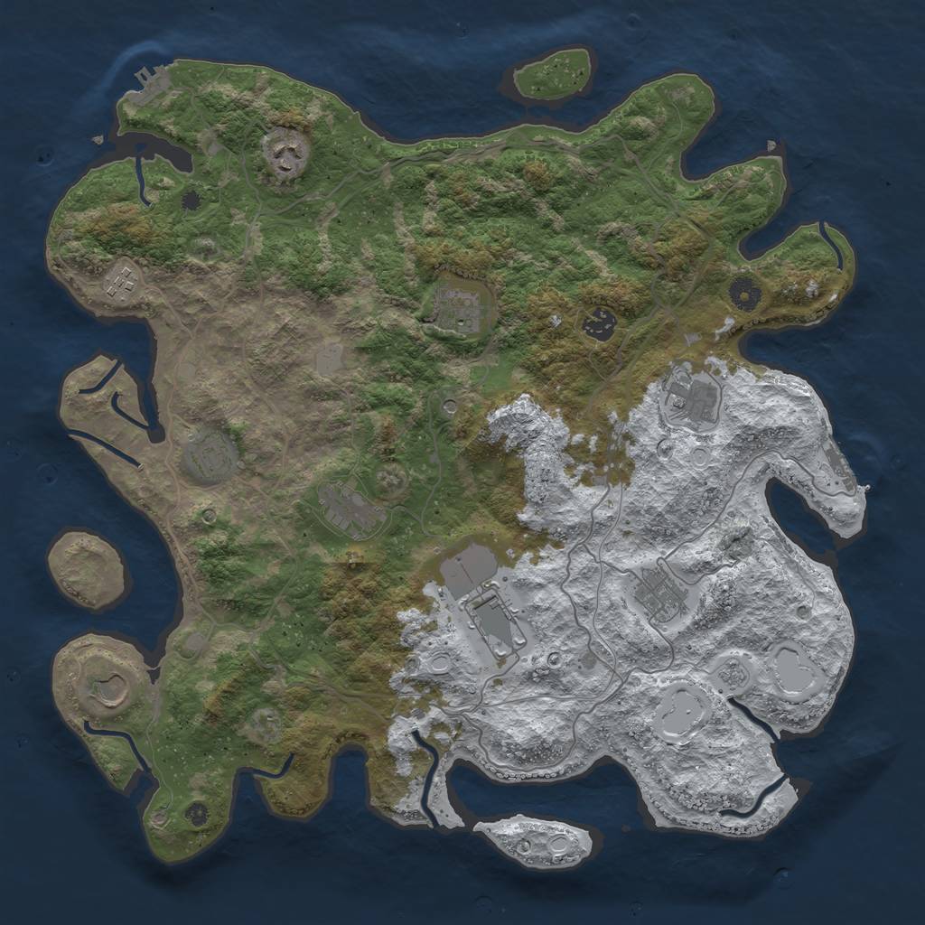 Rust Map: Procedural Map, Size: 4250, Seed: 69420, 19 Monuments