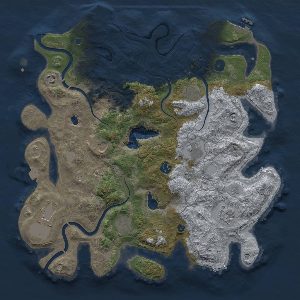 Rust Map: Procedural Map, Size: 4000, Seed: 237338, 15 Monuments