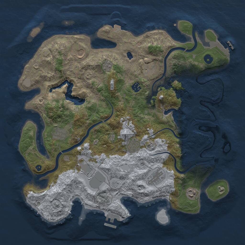 Rust Map: Procedural Map, Size: 4000, Seed: 605496, 15 Monuments