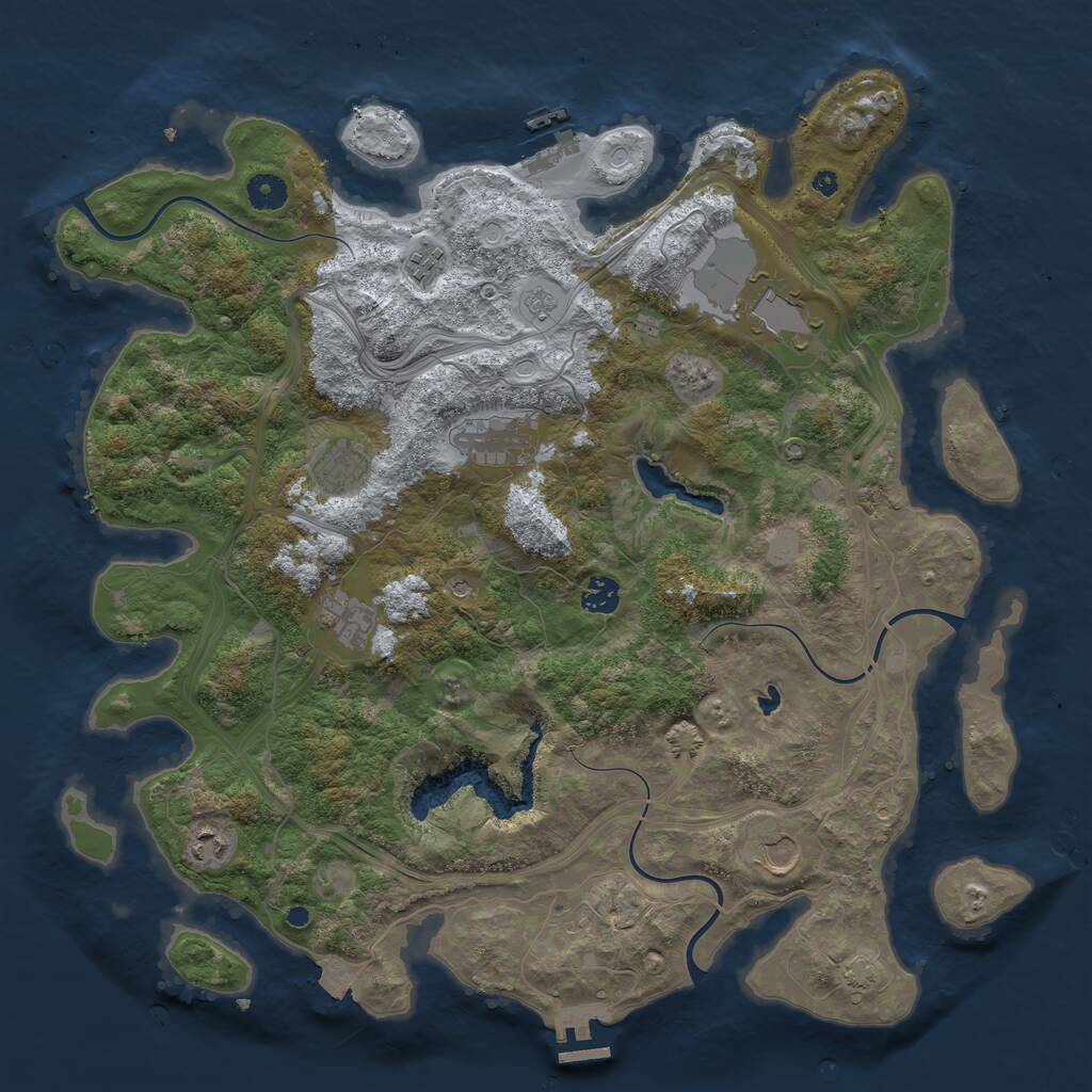 Rust Map: Procedural Map, Size: 4250, Seed: 444142123, 14 Monuments