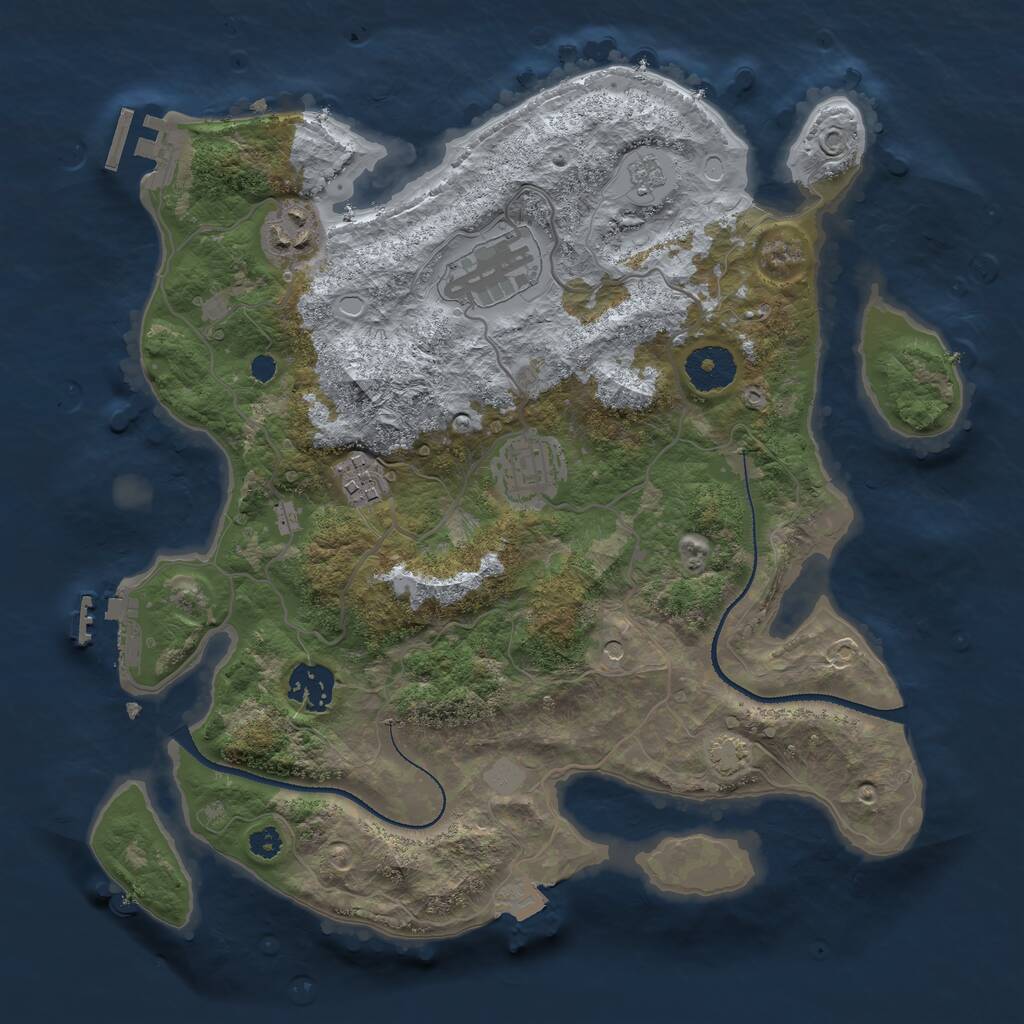 Rust Map: Procedural Map, Size: 3250, Seed: 5, 11 Monuments