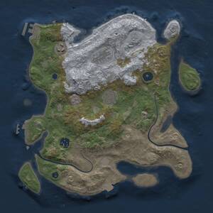 Thumbnail Rust Map: Procedural Map, Size: 3250, Seed: 5, 11 Monuments