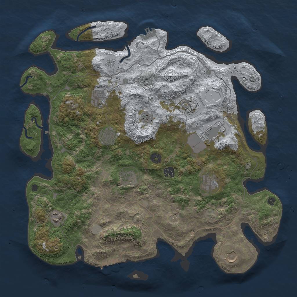 Rust Map: Procedural Map, Size: 4000, Seed: 2582321, 19 Monuments