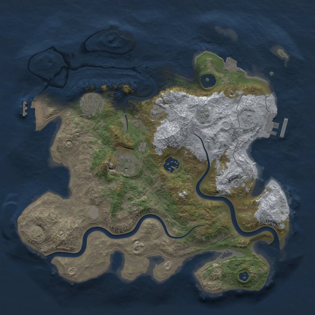 Rust Map: Procedural Map, Size: 3250, Seed: 24362345, 10 Monuments