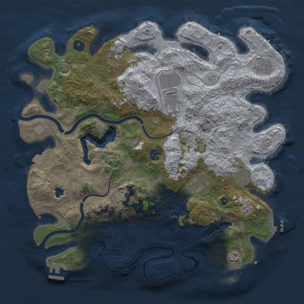 Rust Map: Procedural Map, Size: 4000, Seed: 979941, 15 Monuments