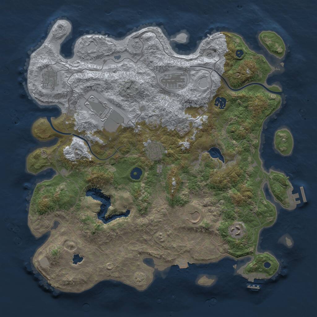 Rust Map: Procedural Map, Size: 4000, Seed: 622960, 14 Monuments