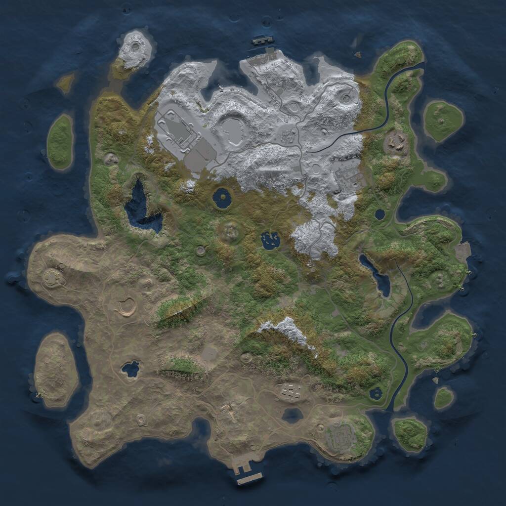 Rust Map: Procedural Map, Size: 4000, Seed: 5778, 13 Monuments
