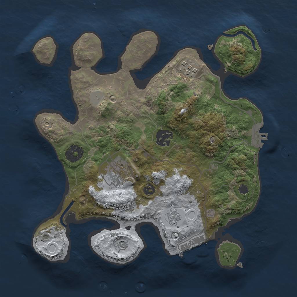 Rust Map: Procedural Map, Size: 2600, Seed: 15913, 12 Monuments